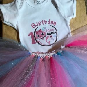 1st Birthday Baby shark Onesis and Tutu
